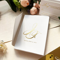 Gold Mirror Wedding Invitations, Wedding Invitation Boxed Design, Minimal Wedding Invite, Wedding Invitation Suite, Sophisticated
