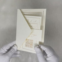Elegant Acrylic Wedding Invitation, complete with RSVP. Featuring a lavish Gold Foil Wedding Invite, this Personalized Wedding Invitation Kit also includes delicate Rose Gold and Silver Foil details for a touch of opulence