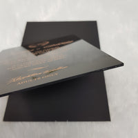 Black & Rose Gold Gorgeous Wedding Invitations with Vellum Wrap and Wax Seal