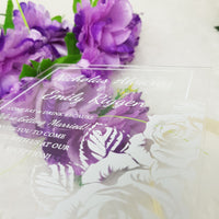 Clear Acrylic Wedding Invitation with White Ink | Transparent Invitations