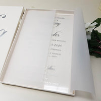 White & Silver Boxed Acrylic Invitation AI-111