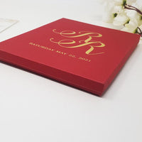 Luxury Boxed Acrylic Wedding Invitation with Real Gold Foil Printing