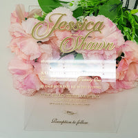 Handmade Custom Box Wedding Invitation with 3D Gold Names