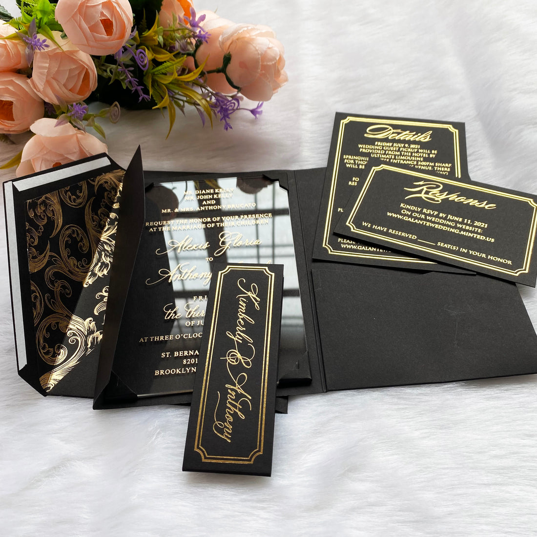 Timeless Black Pocket Invitation | Passionate Forever Wedding Invitations