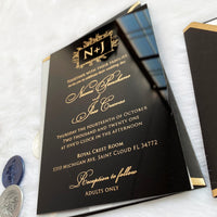 Modern Floral Wreath Invitation with Gold Print YWI-7010