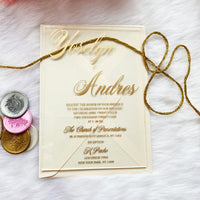 Clear Wedding Invitation with Ivory Envelopes