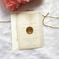 Delicate Gold and Ivory Clear Wedding Invitation | MyPrintMan