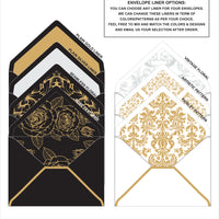 Frosted Acrylic Wedding Invitations with Black Ink and Saga Green Envelopes
