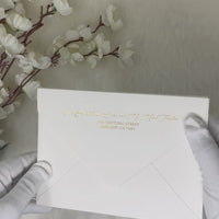 Luxury Unique Boxed Wedding Invitation, Elegant Acrylic invitation, Real Gold Foil, Calligraphy