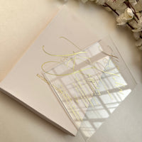Luxury Unique Boxed Wedding Invitation, Elegant Acrylic invitation, Real Gold Foil, Calligraphy