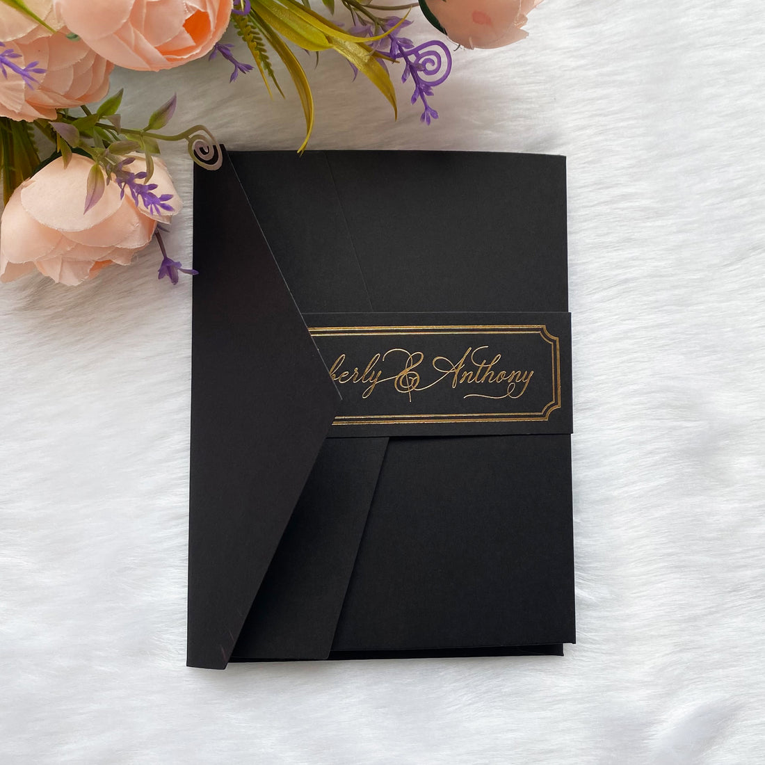 Timeless Black Pocket Invitation | Passionate Forever Wedding Invitations