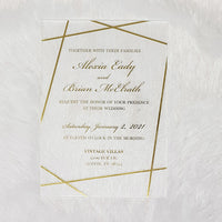 Clear Wedding Invitation, Rigid Acrylic Invitation, Geometric Design