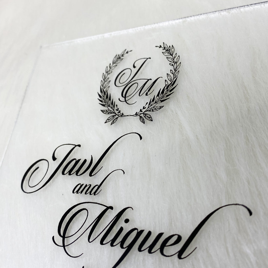 Clear Wedding Invitation with Black Ink Box Wedding Invitation