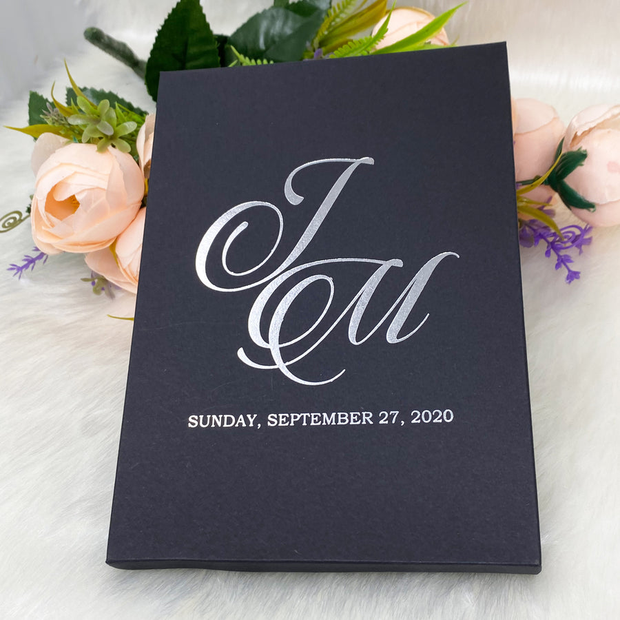 Clear Wedding Invitation with Black Ink Box Wedding Invitation