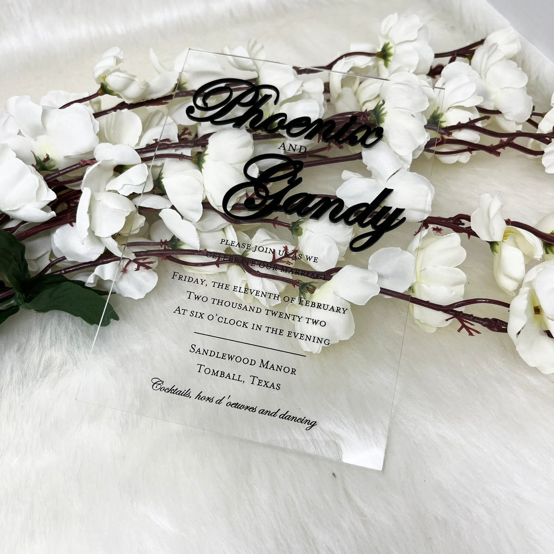 Box Wedding Invitation | Wedding Invitations | Acrylic Wedding Invitations YWI-7051