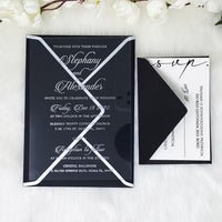 Clear Invitation with Silver Foiling YWI-7004