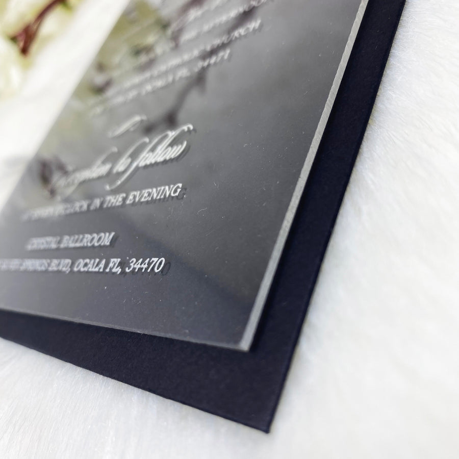 Clear Invitation with Silver Foiling YWI-7004