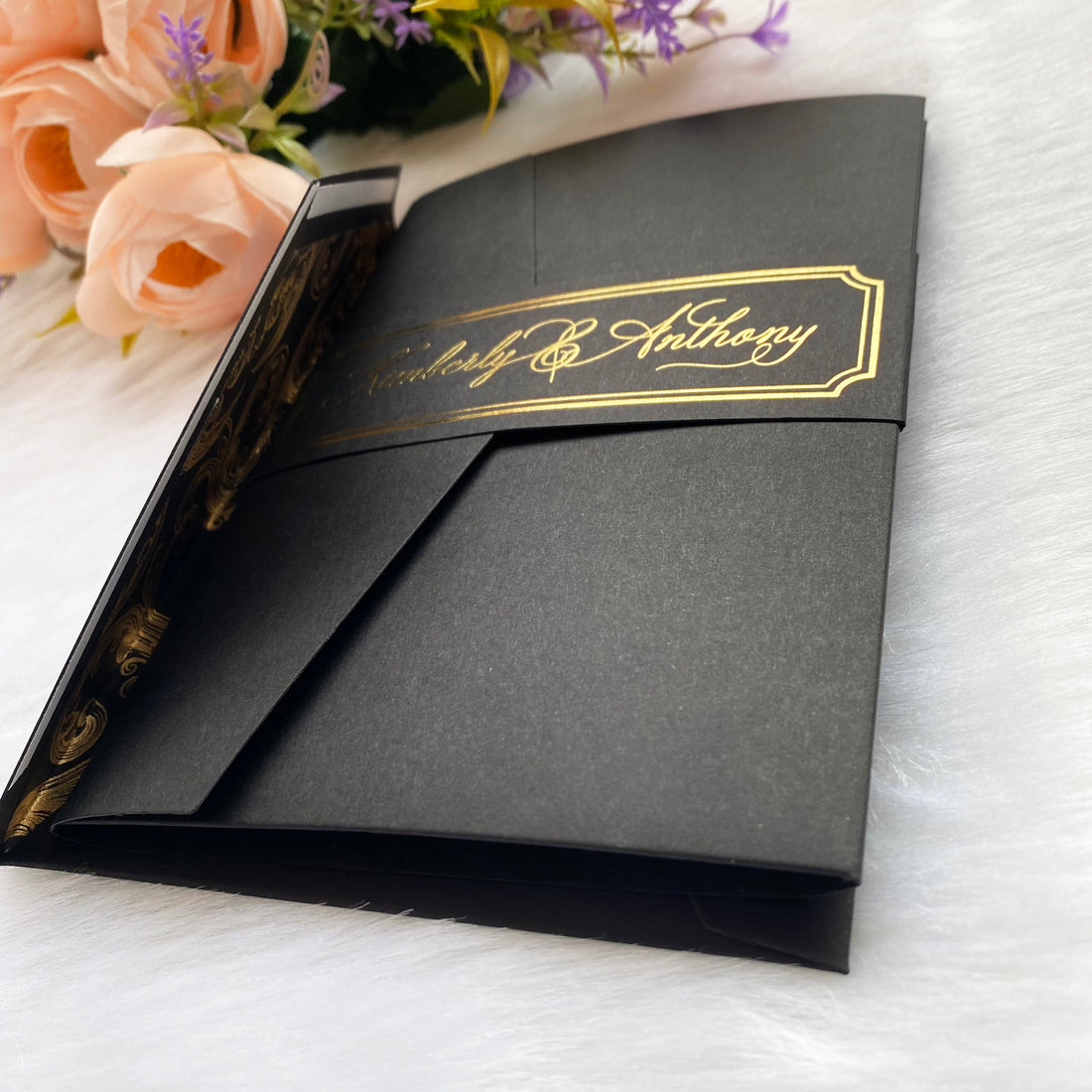 Timeless Black Pocket Invitation | Passionate Forever Wedding Invitations