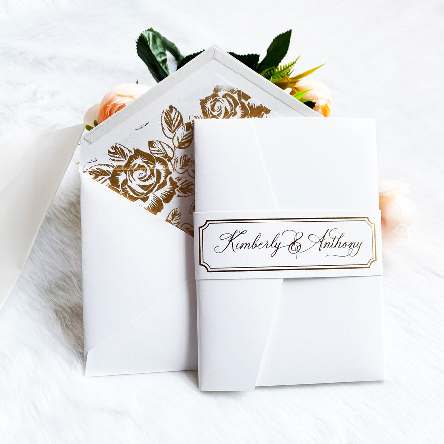 Luxury White Pocket Invitations with Plexiglass YWI-7013