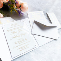 Luxury White Pocket Invitations with Plexiglass YWI-7013