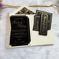 Modern Love Ivory Invitations | Pocket Fold Invites YWI-7014