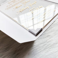 Luxury White Pocket Invitations with Plexiglass YWI-7013