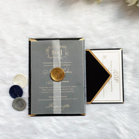 Modern Floral Wreath Invitation with Gold Print YWI-7010