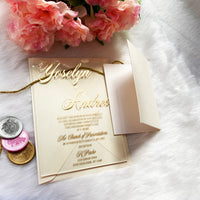 Luxury Clear Wedding Invitation with Ivory Envelopes