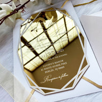 Budget Gold Mirror Invitation with White Lettering 7017 – My Printman
