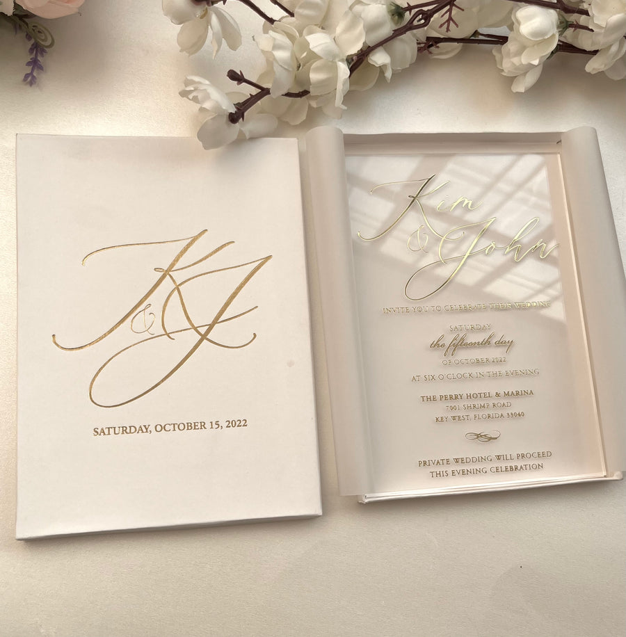 Elegantly You Acrylic Wedding Invitation Set (Invitation + RSVP Card)